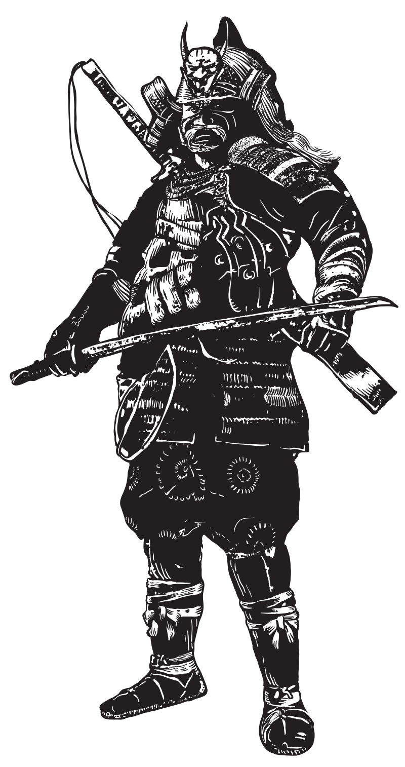 矢量日本武士图片 矢量英勇的日本武士手绘插图素材 高清图片 摄影照片 寻图免费打包下载