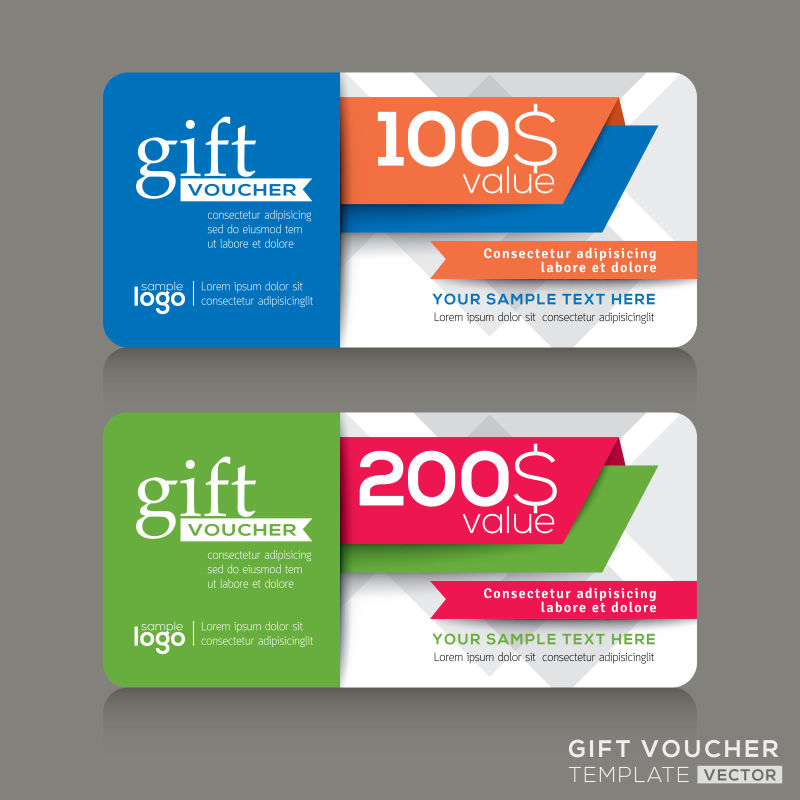 创意矢量现代风格的礼品券设计