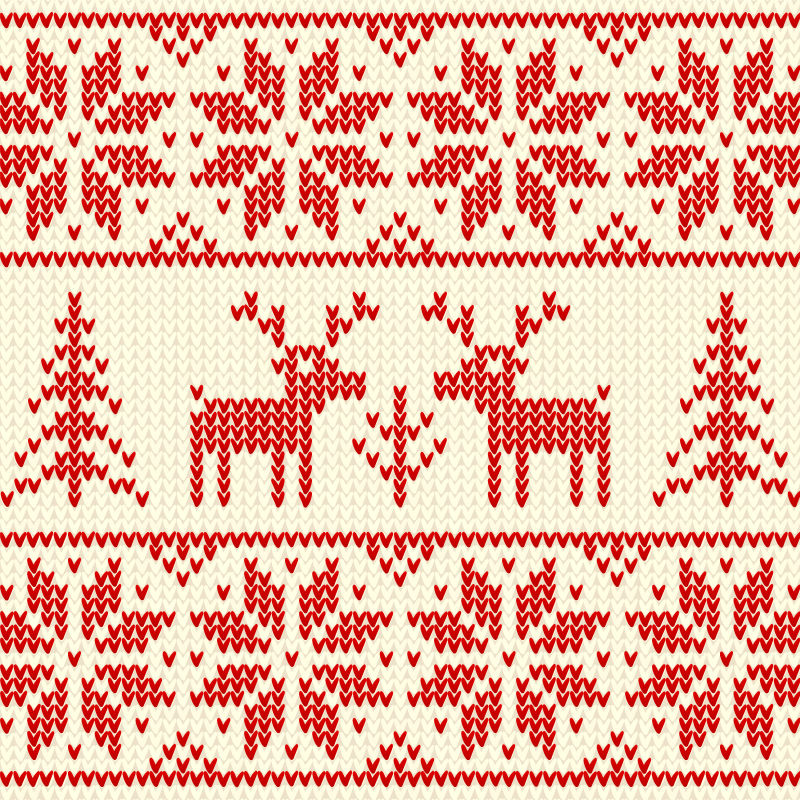 创意矢量圣诞节风格的针织纹理设计