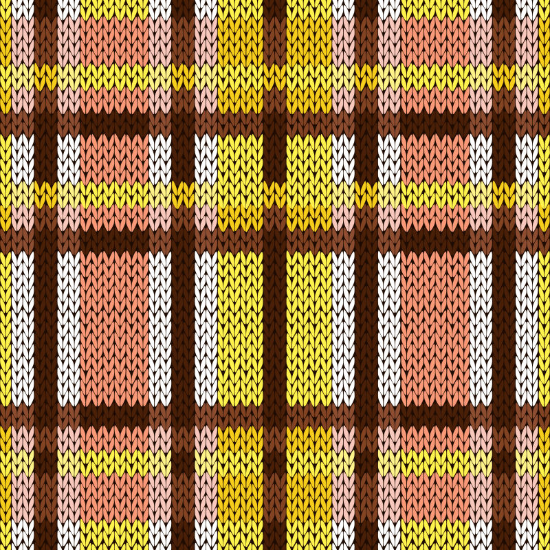 抽象矢量粉黄白三色的无缝针织纹理背景