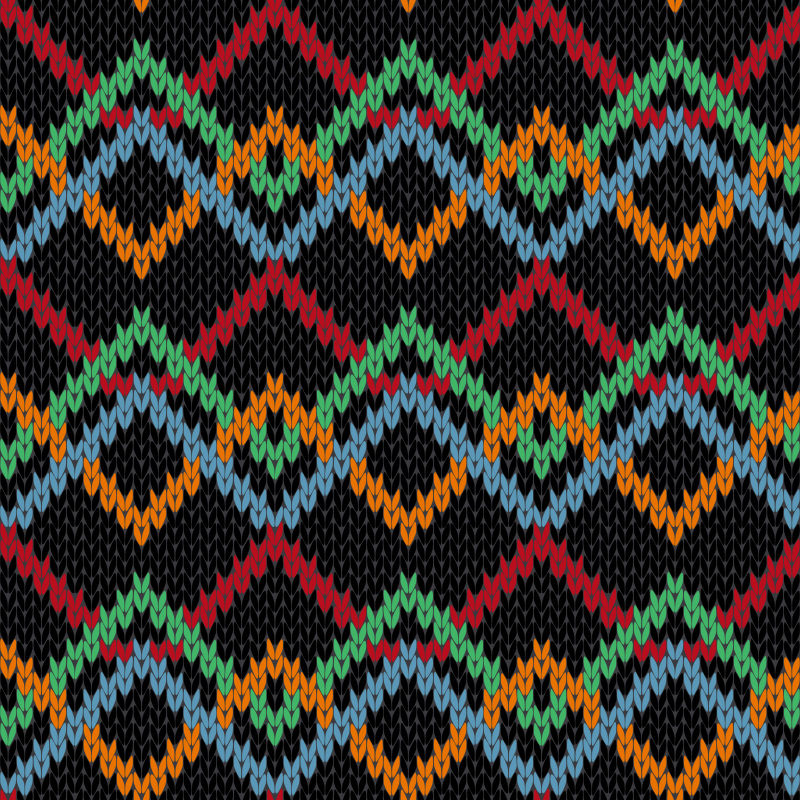 创意矢量彩色锯齿状的针织纹理