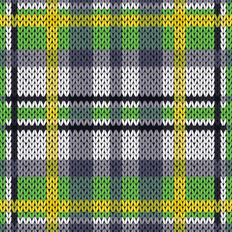 创意矢量黄绿灰色针织格子纹理背景