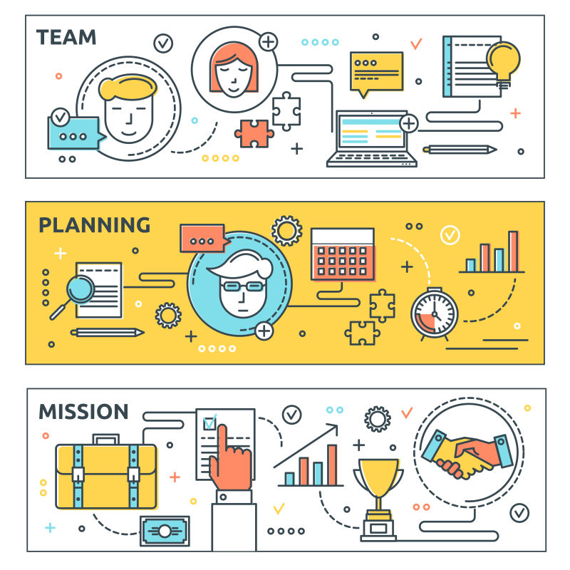矢量的信息通信概念横幅设计