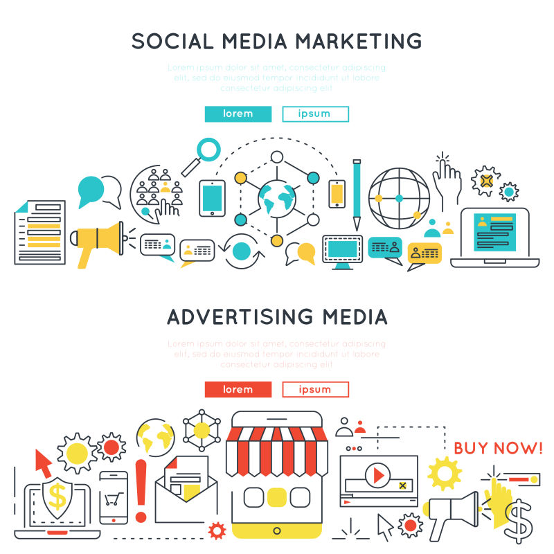 数字营销横幅矢量设计