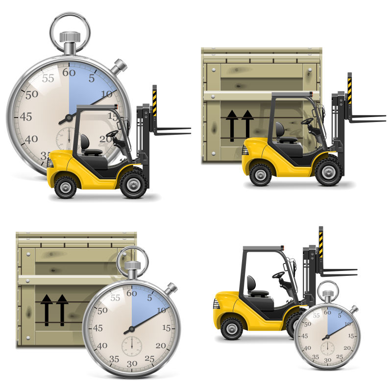 矢量抽象货运概念的创意插图