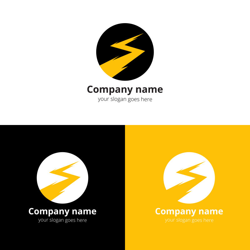矢量闪电形状的标志设计