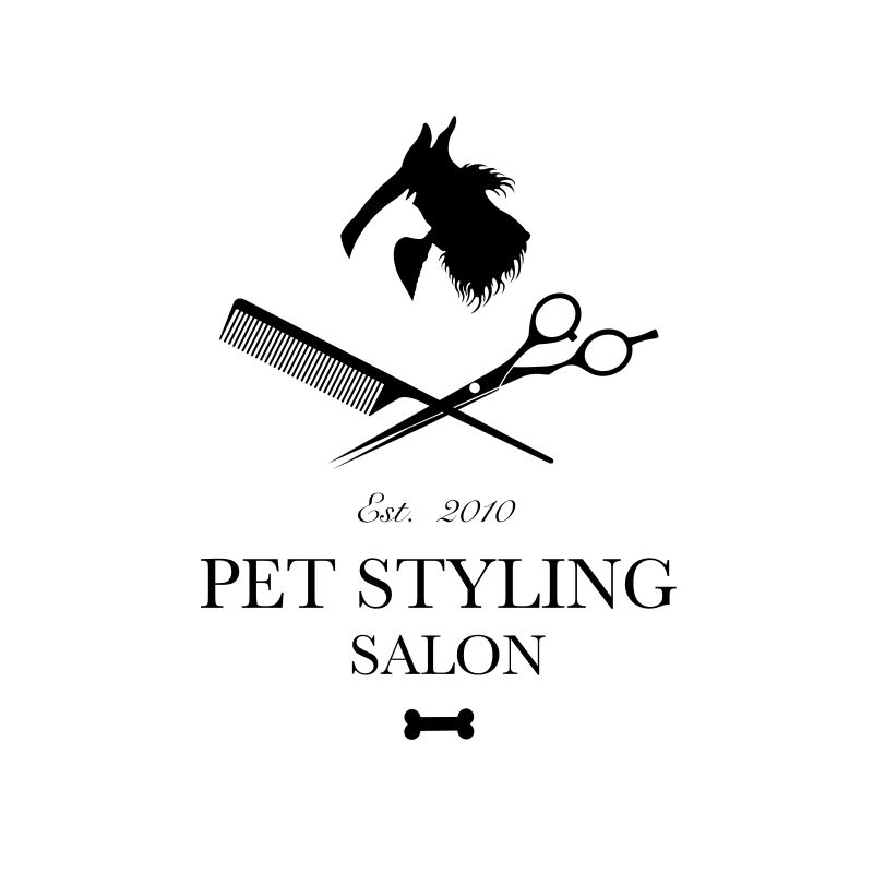 创意矢量宠物店的简易标志设计