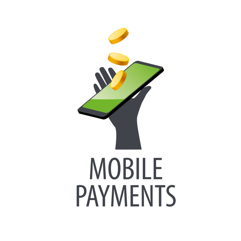 创意移动支付概念的矢量标志