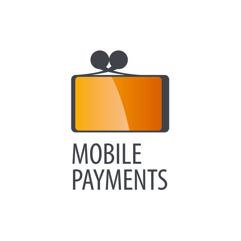 创意手机支付概念的矢量标志