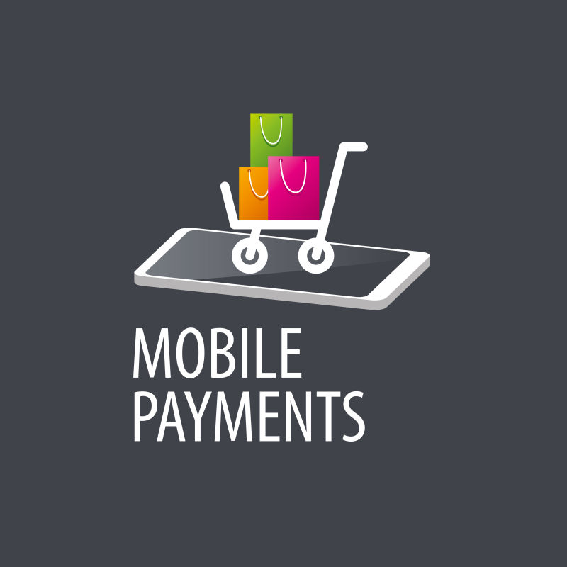 创意手机支付概念的标志矢量