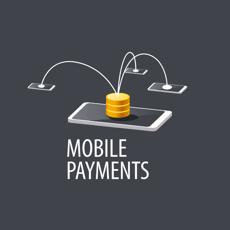 抽象手机移动支付概念的标志设计