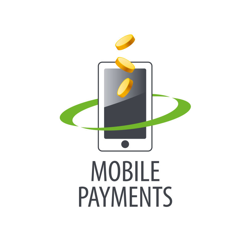 移动支付概念的矢量标志设计