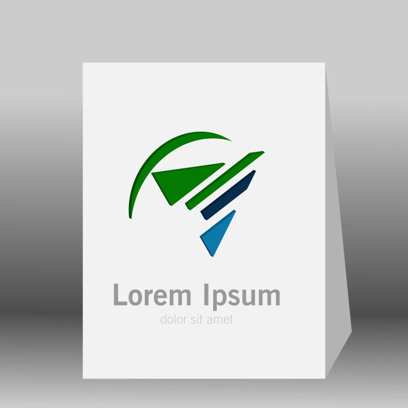 抽象的3D三角矢量标志