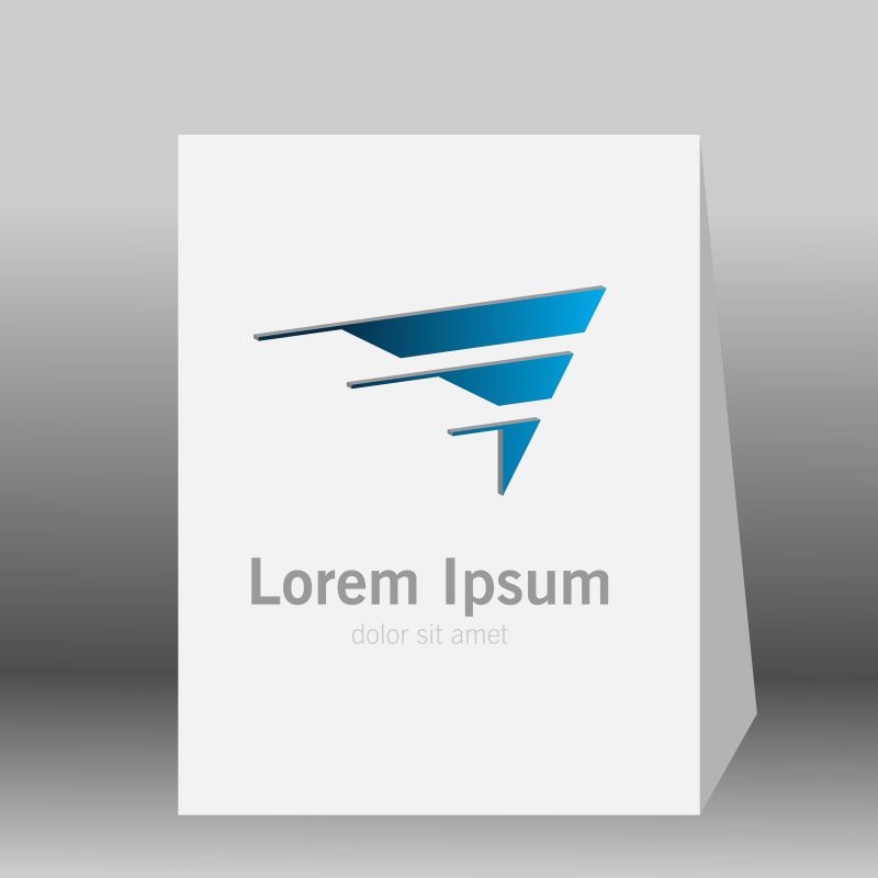 三维抽象三角标志矢量