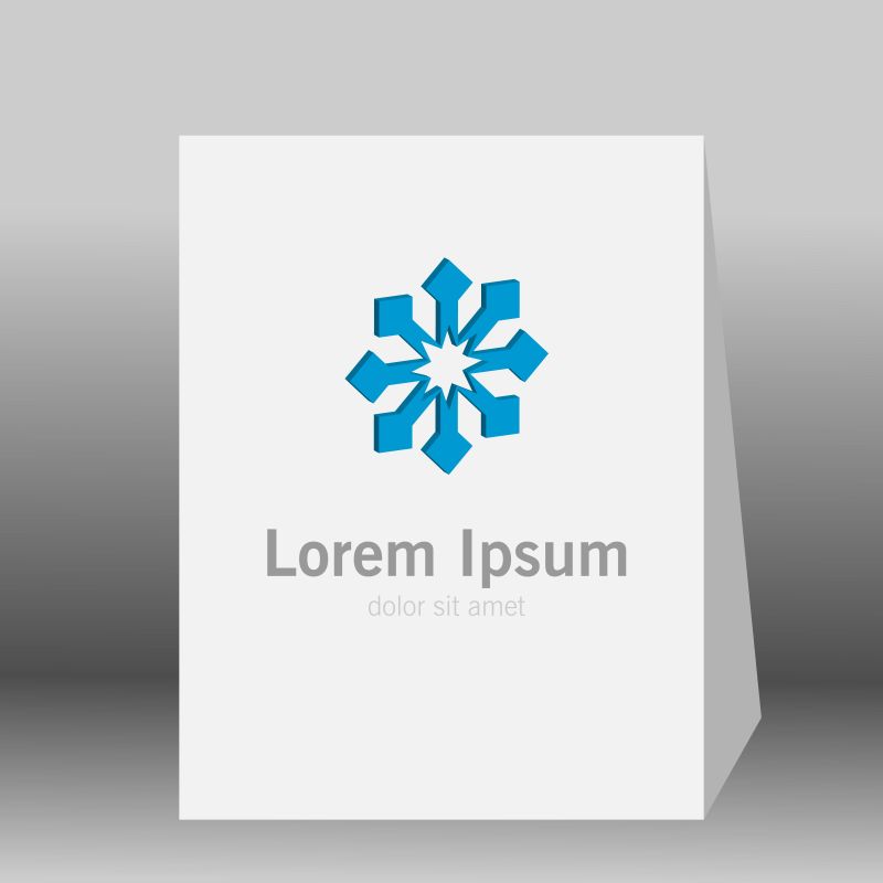 雪花图案标志矢量设计