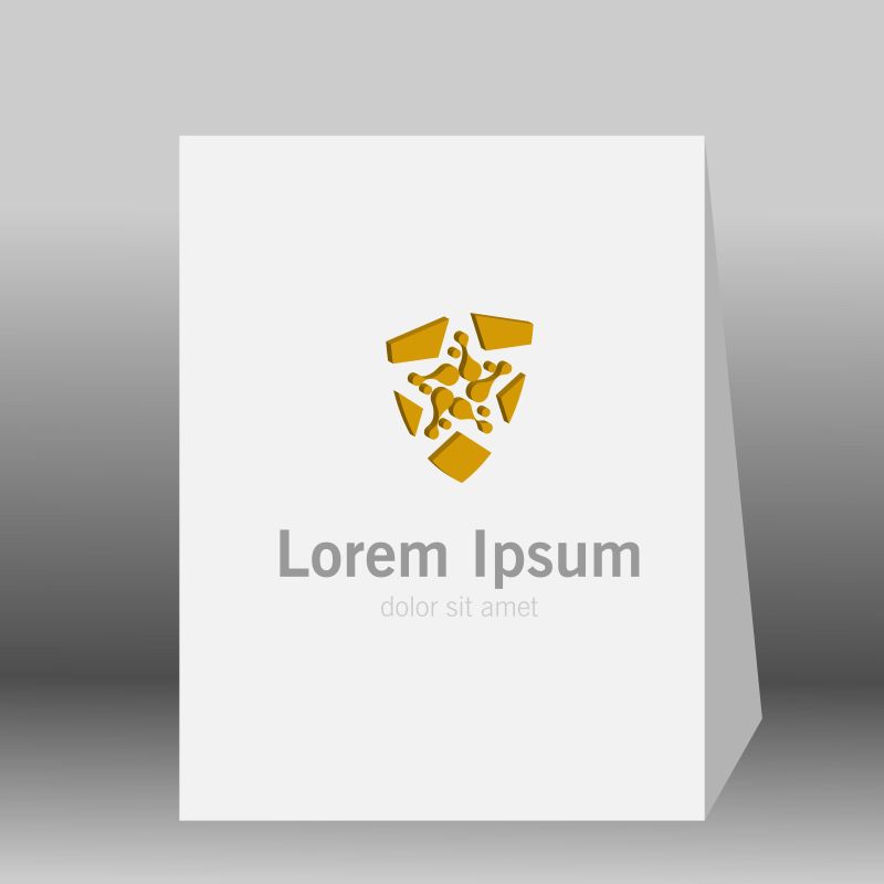 金色星星图案标志矢量设计