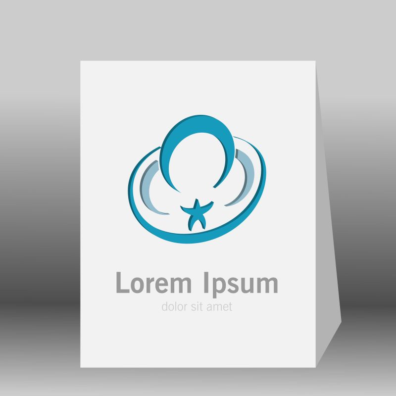 蓝色环形标志矢量设计