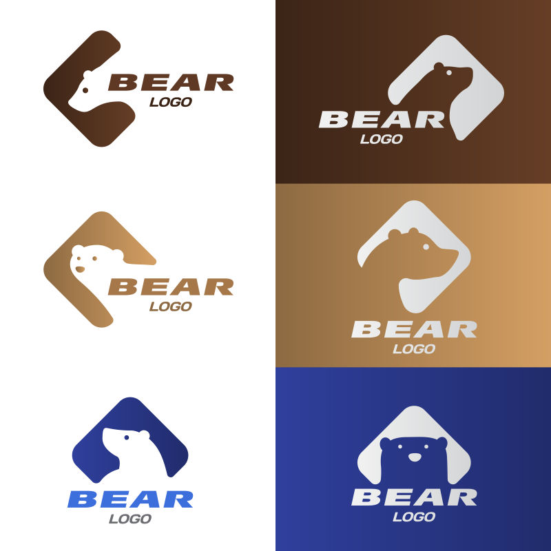 北极熊图案的矢量图标设计