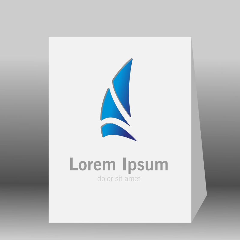 矢量帆船3D标志