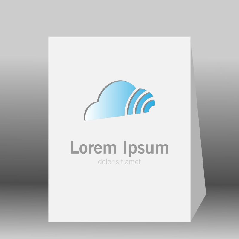 云技术概念3D标志矢量