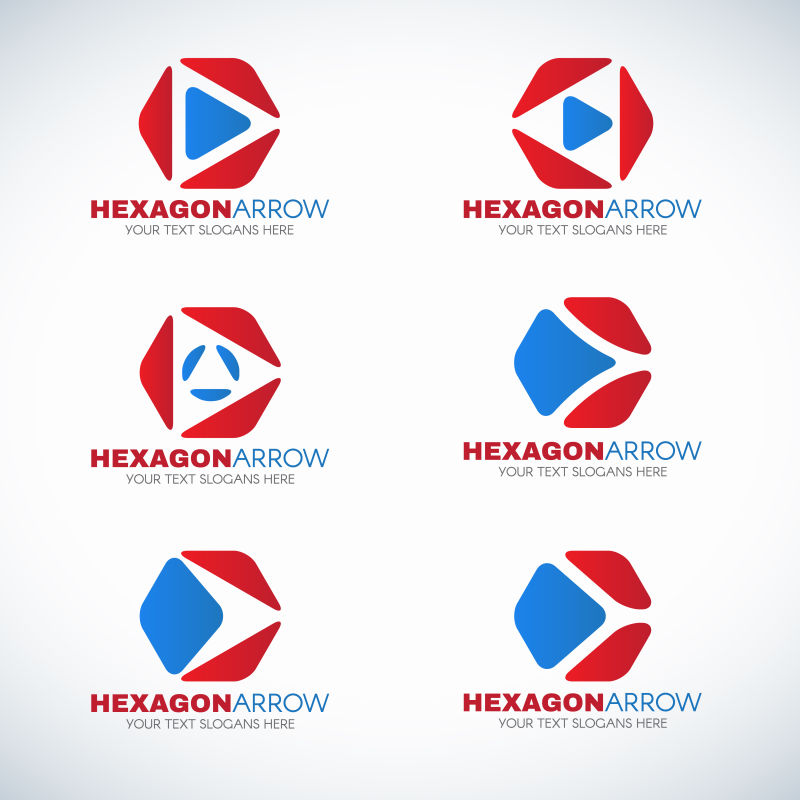 创意的多边形图案标志矢量设计