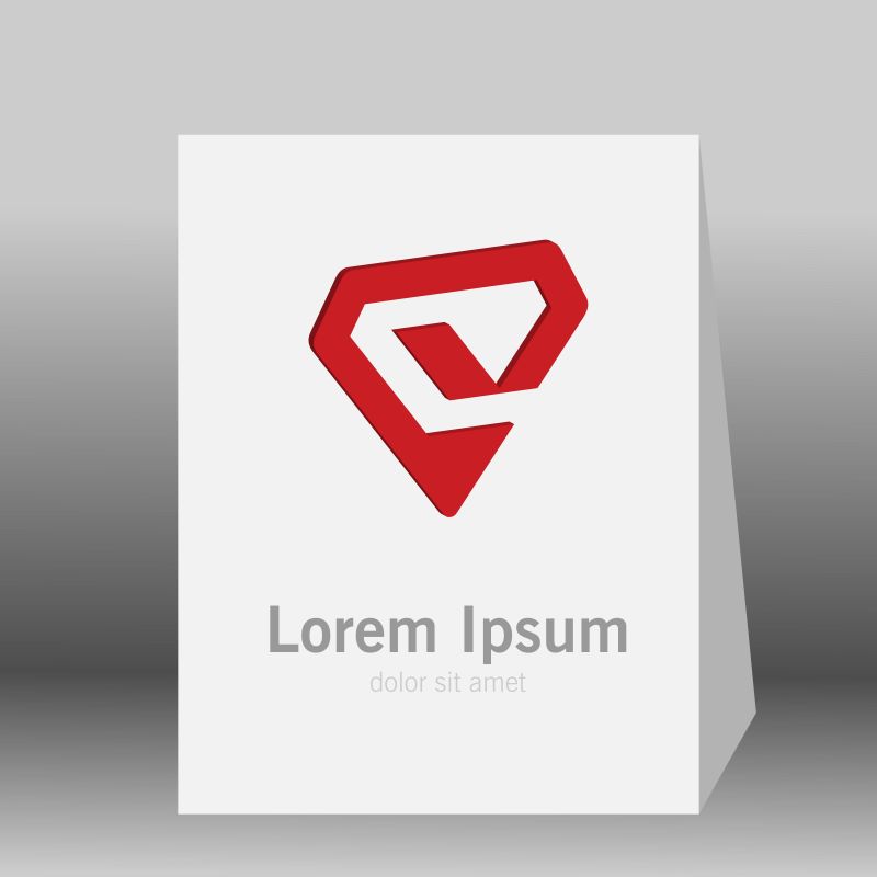 抽象的钻石形状图图标矢量设计