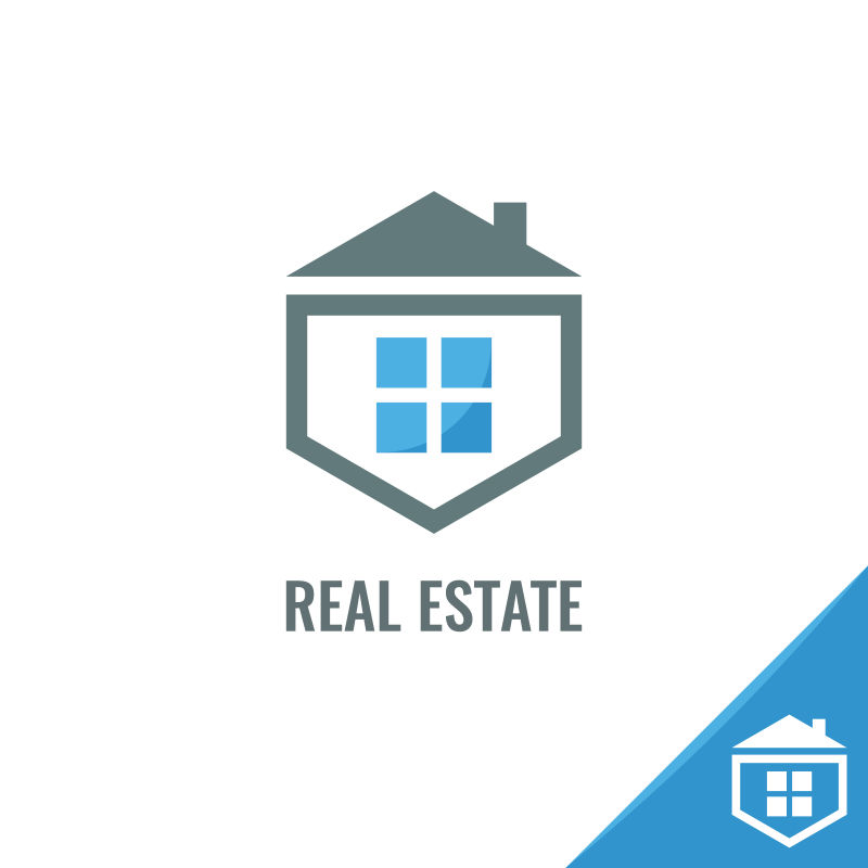 抽象房地产图标矢量设计