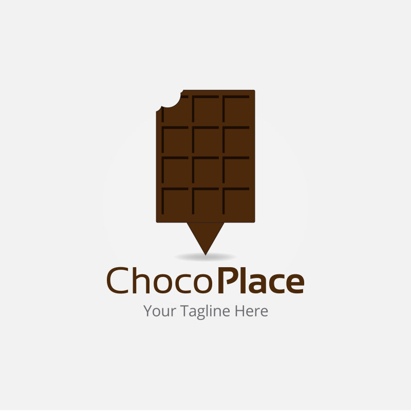 创意矢量巧克力广场概念的标志设计
