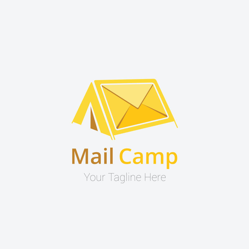 创意邮件收集概念的矢量标志设计