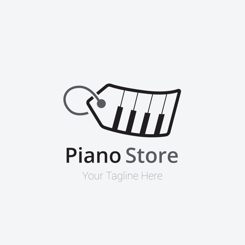 抽象矢量钢琴店标志设计