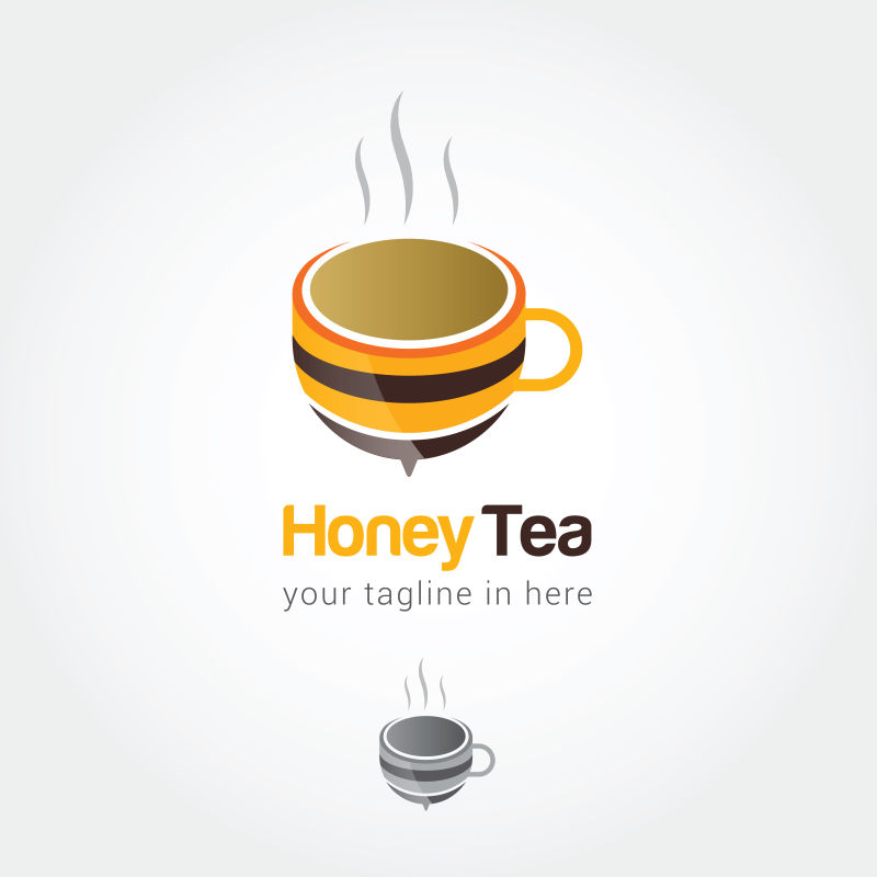 创意矢量蜂蜜茶标志设计