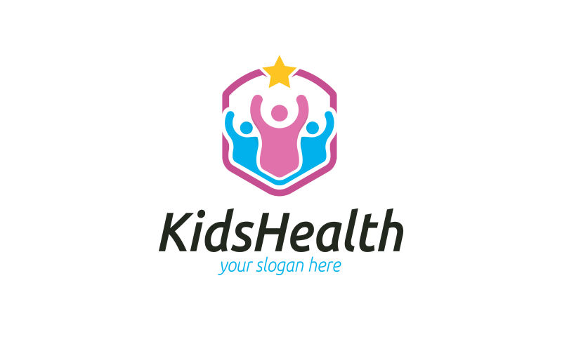 抽象矢量儿童健康的标志设计