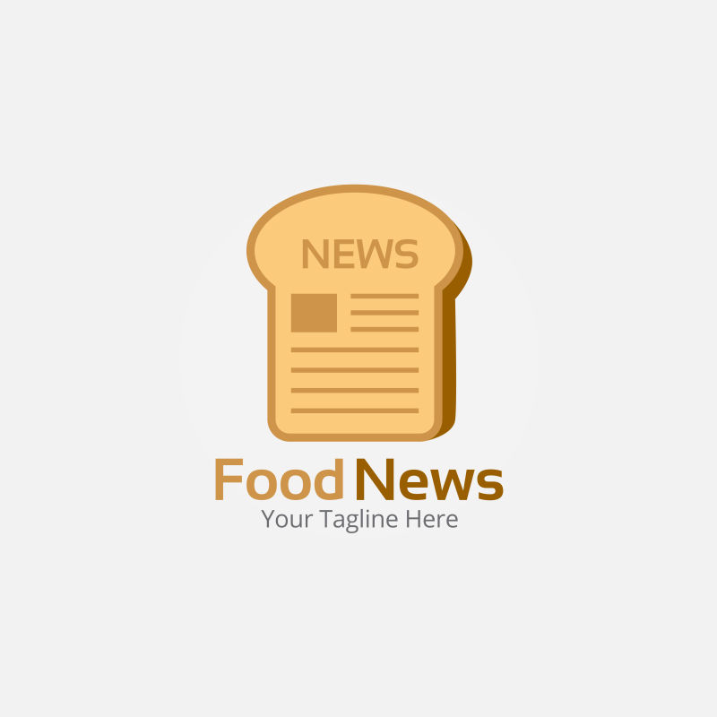 创意食物报告概念的矢量标志设计