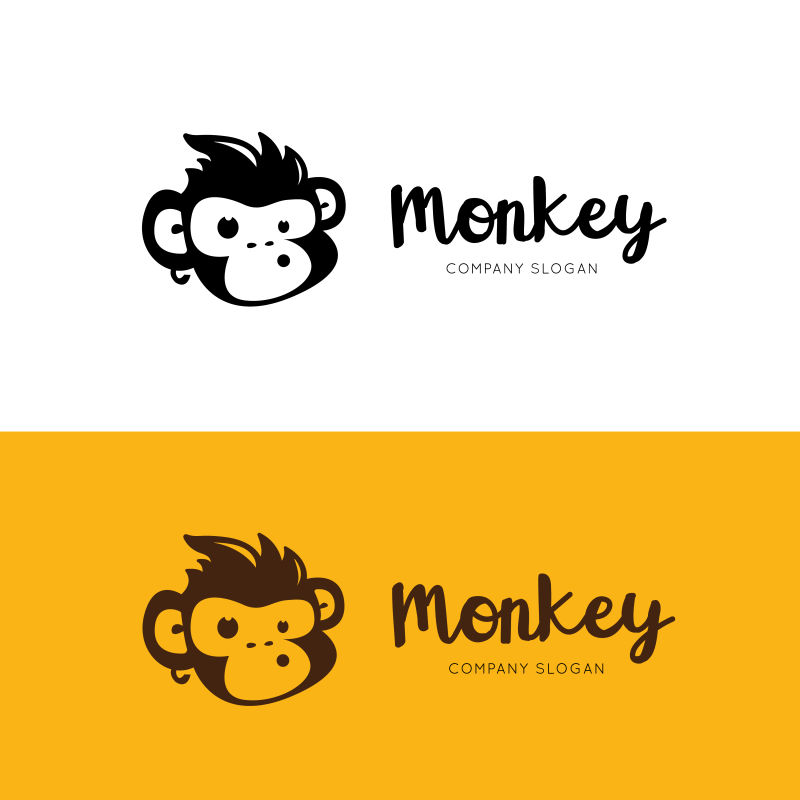 创意矢量猴子概念的标志设计