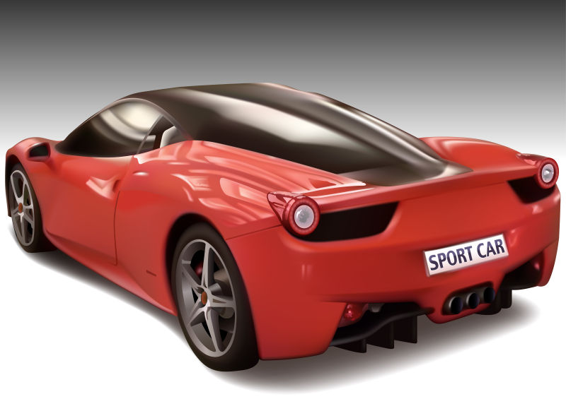 矢量的红色概念车插图设计