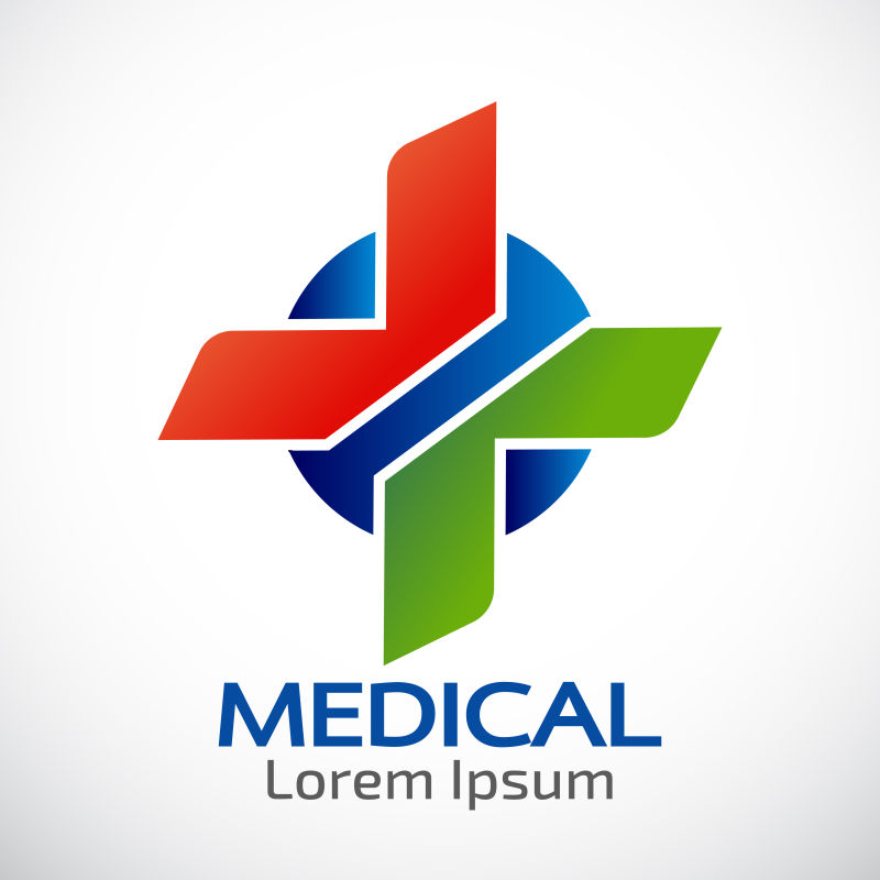 白色背景矢量医疗logo设计