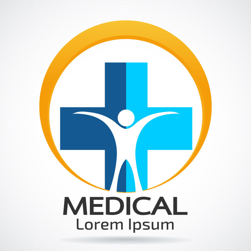白色背景的上矢量医疗logo设计