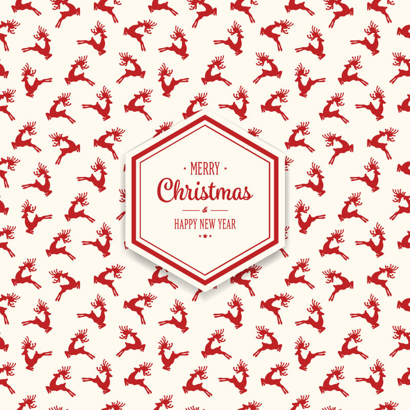 圣诞驯鹿图案背景矢量设计