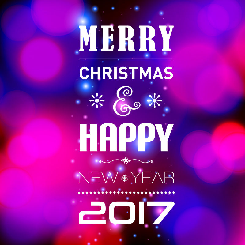 彩色圣诞明信片矢量插图