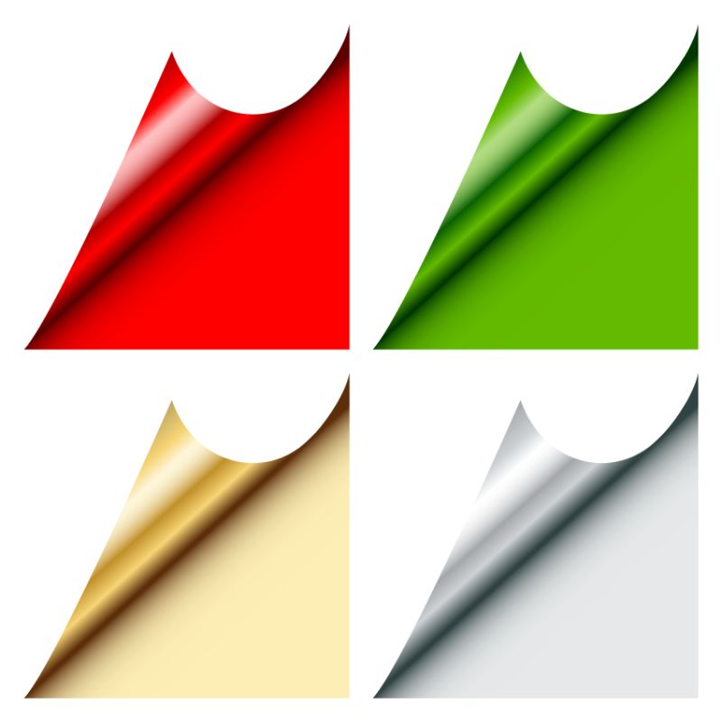 卷起的纸角矢量插图