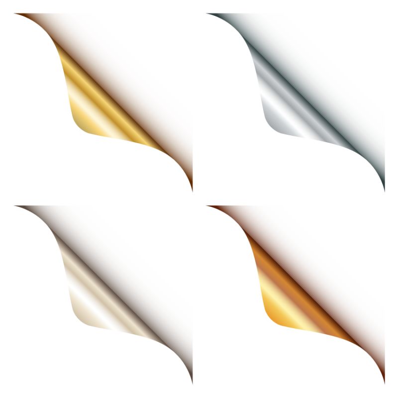 金属光泽卷页矢量设计