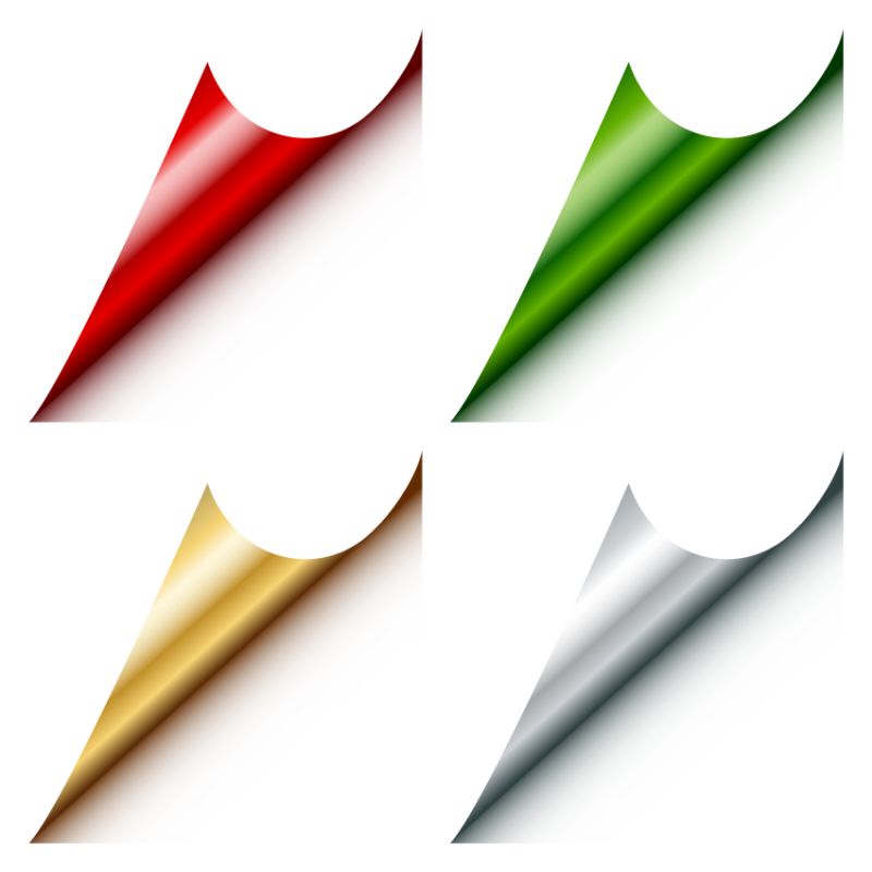 卷起的光滑纸张矢量插图