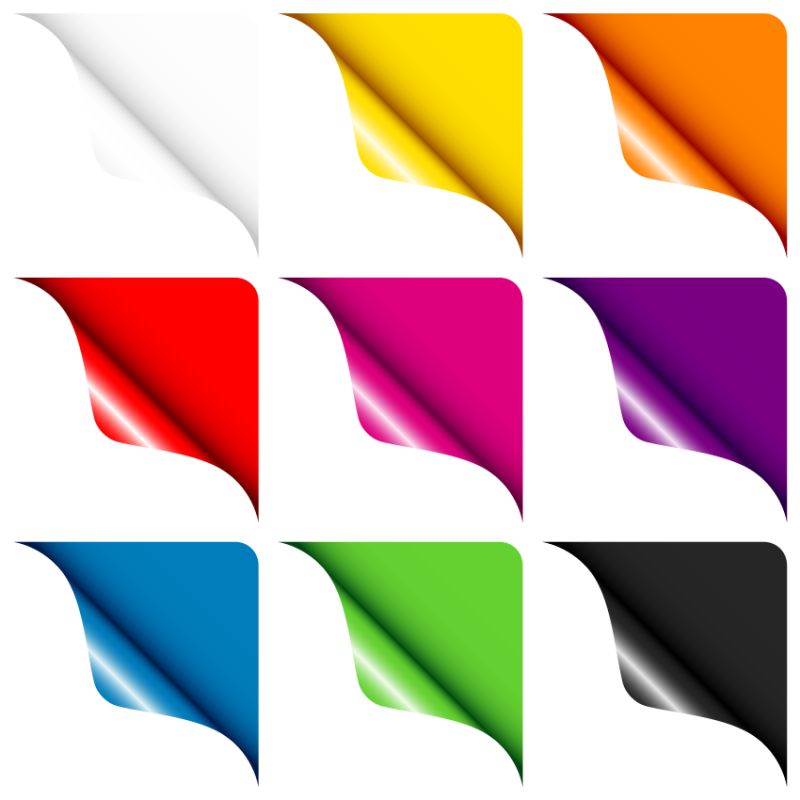 矢量的彩色卷页纸插图