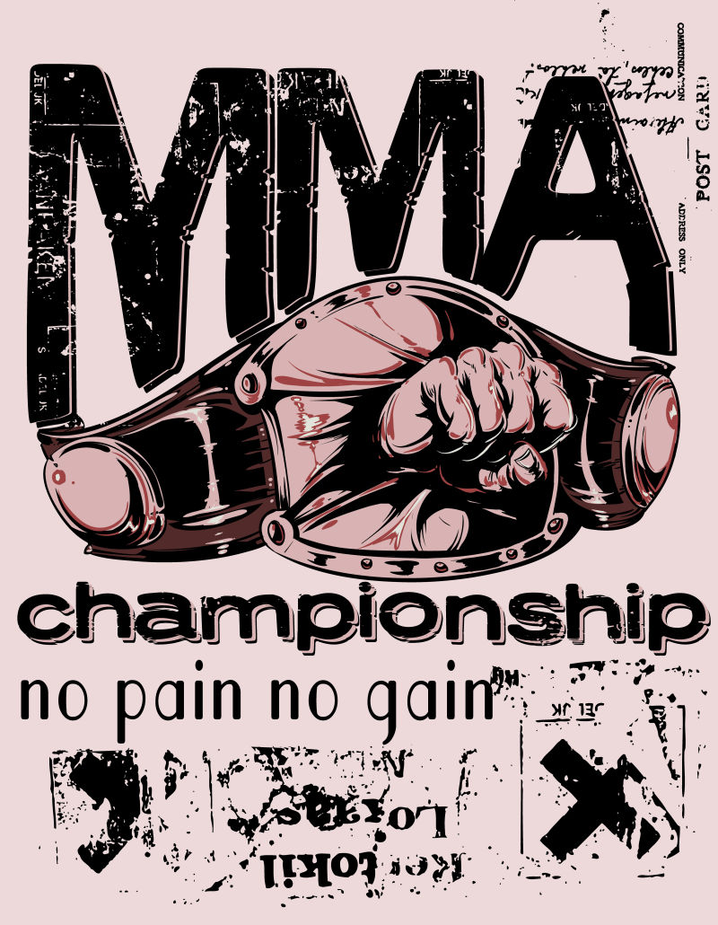 创意矢量搏击比赛的海报设计