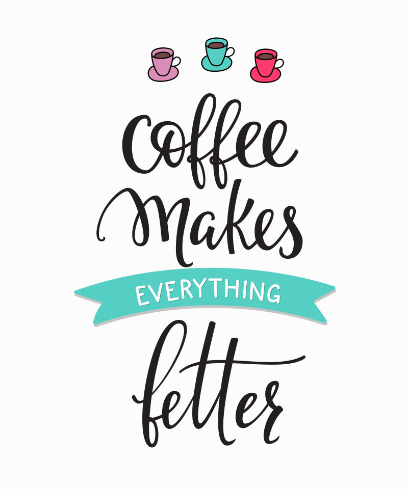 矢量咖啡文字排版创意设计