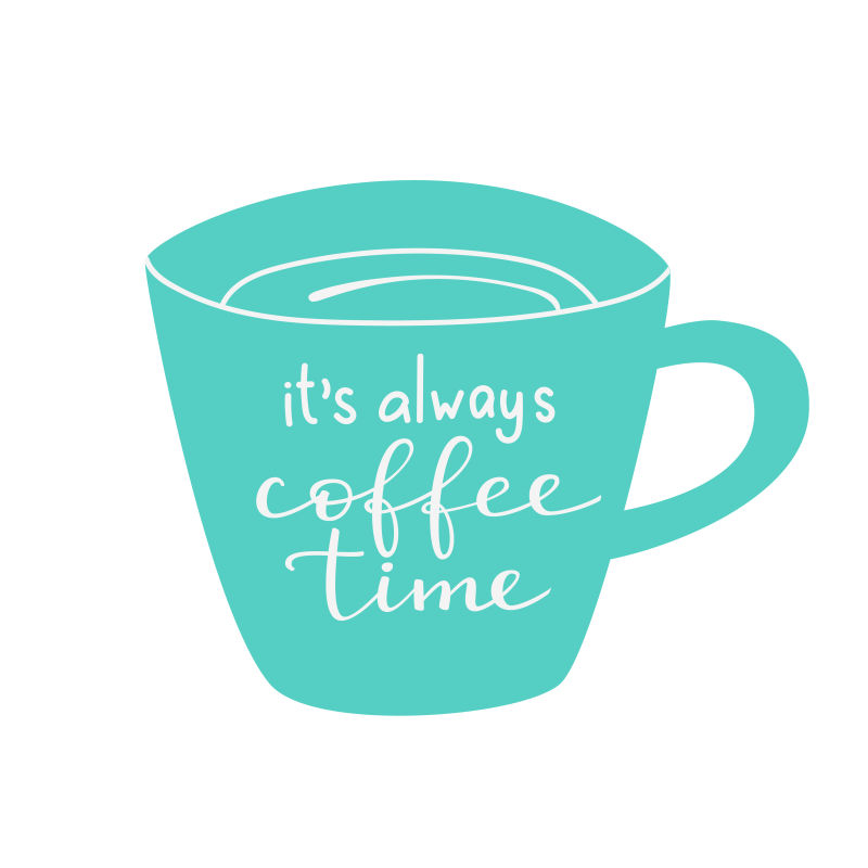 矢量创意咖啡时光概念的创意插图