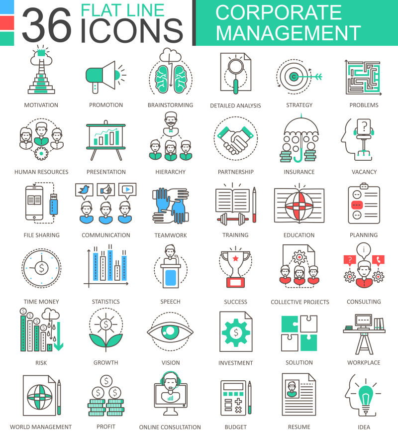 矢量线形商业图标设计