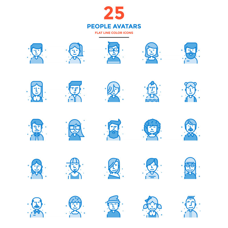 矢量的蓝色人形图标