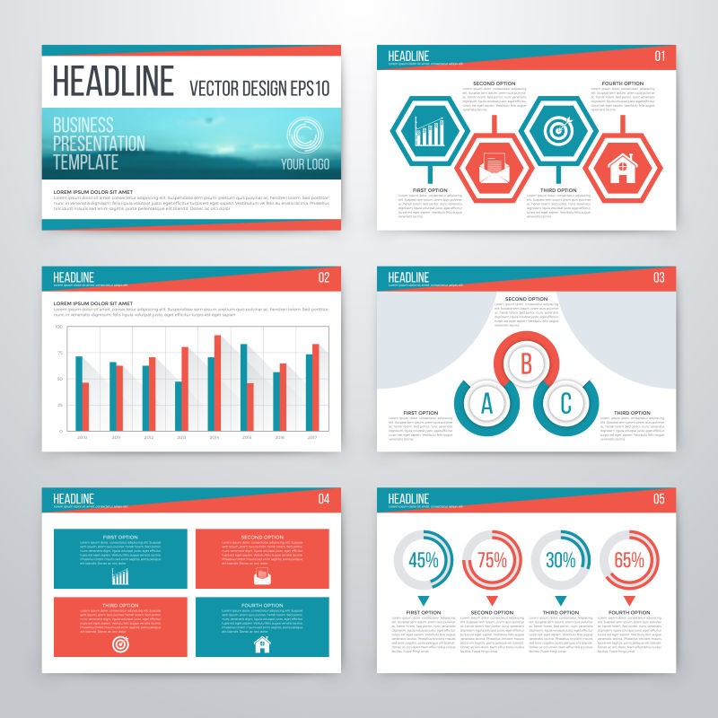 矢量的彩色几何图表