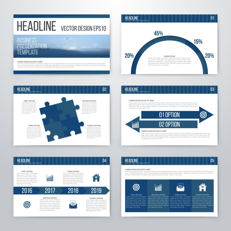 创意矢量蓝色信息图表设计